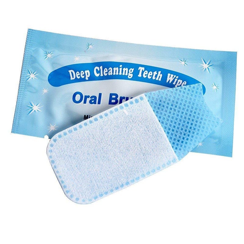 UNIQUE2U 100pcs Disposable Textured Deep Cleaning Teeth Wipes Finger Brush Oral Brush Clean Wipes - Image 2